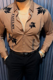 Paris Petal Jacquard Shirt - CAMEL - Under Attack