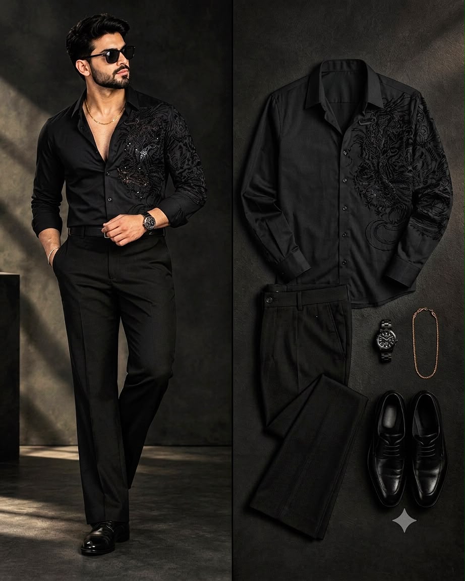 Phantom Claw Prestige Jacquard Shirt - Black - Under Attack