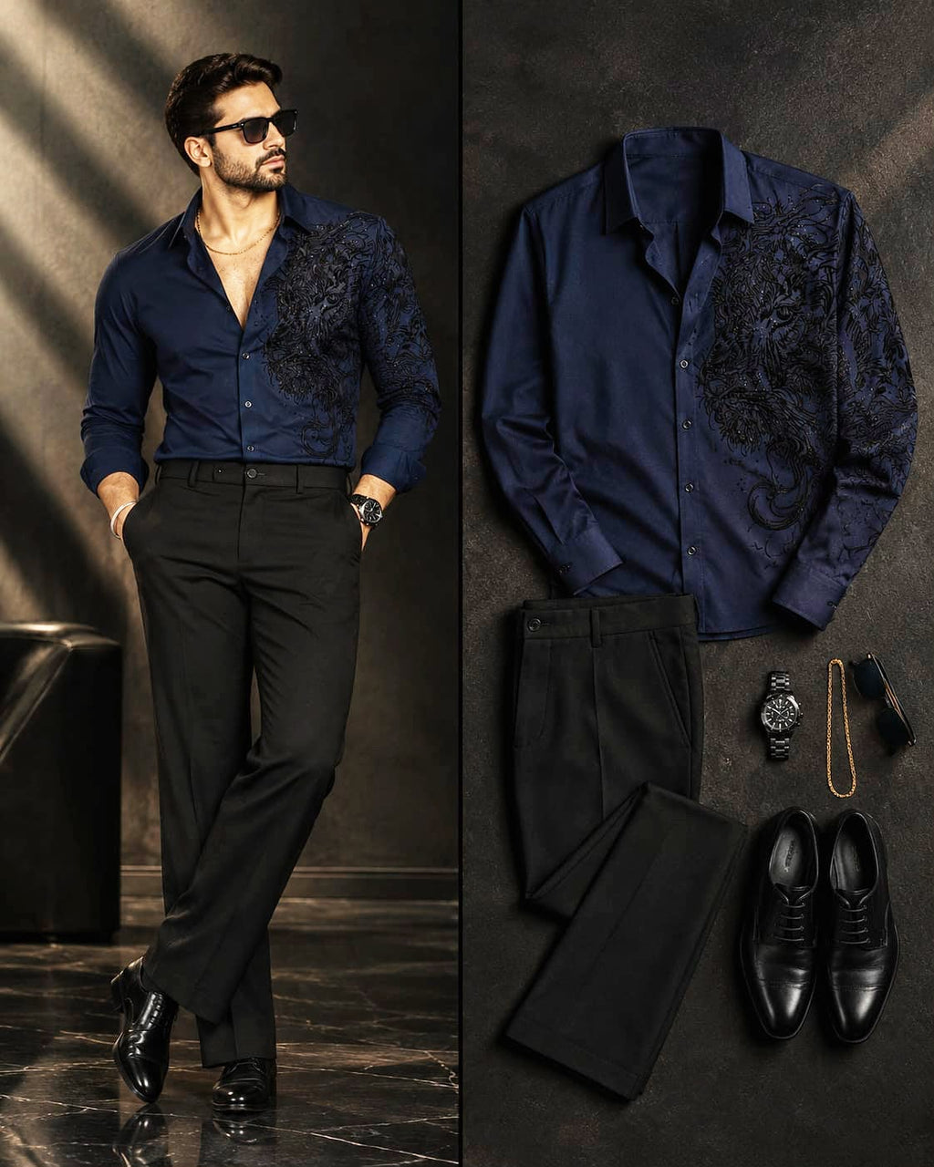 Phantom Claw Prestige Jacquard Shirt - Navy - Under Attack