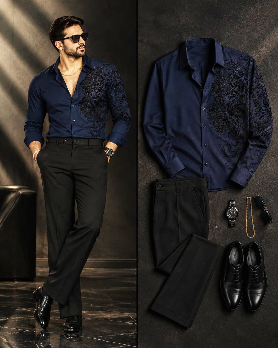 Phantom Claw Prestige Jacquard Shirt - Navy - Under Attack