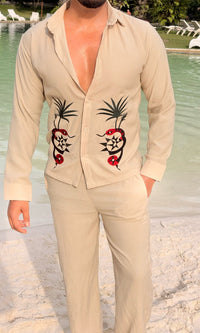 Phi Phi Linen Textured Coord set - BEIGE