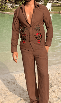 Phi Phi Linen Textured Coord set - BROWN