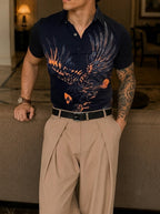 Phoenix Half Sleeves Polo Tshirt - BLACK - Under Attack