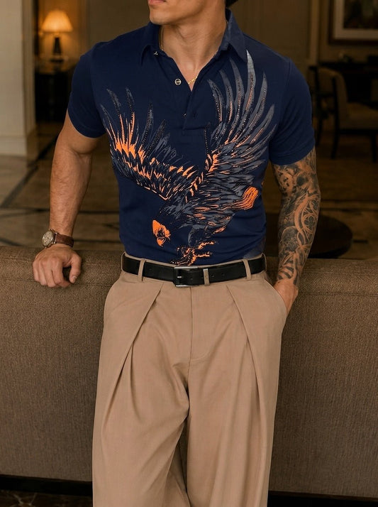Phoenix Half Sleeves Polo Tshirt - Navy - Under Attack