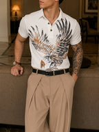 Phoenix Half Sleeves Polo Tshirt - White - Under Attack