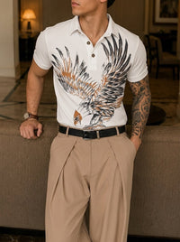 Phoenix Half Sleeves Polo Tshirt - White