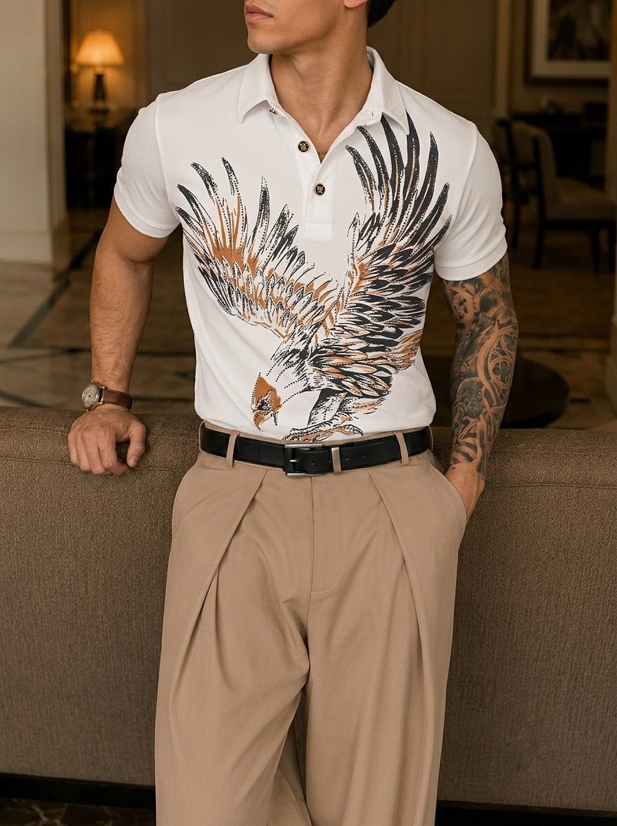Phoenix Half Sleeves Polo Tshirt - White - Under Attack