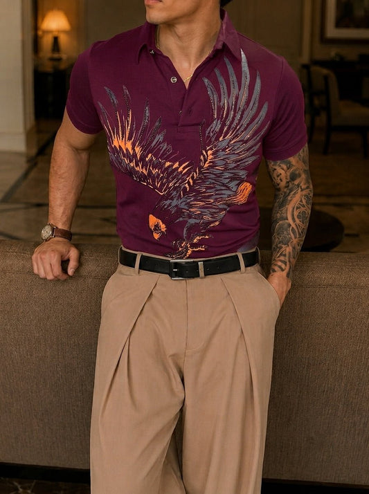 Phoenix Half Sleeves Polo Tshirt - Wine - Under Attack