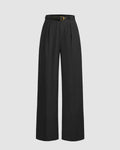 Pleated Pants With Belt - Black - Under Attack
