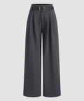 Pleated Pants With Belt - Grey - Under Attack