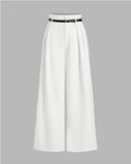 Pleated Pants With Belt - White - Under Attack