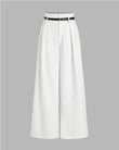Pleated Pants With Belt - White - Under Attack