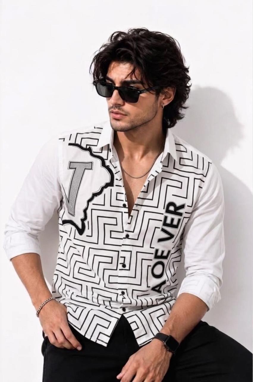 Prestige Mosaic Printed Shirt - White - Under Attack