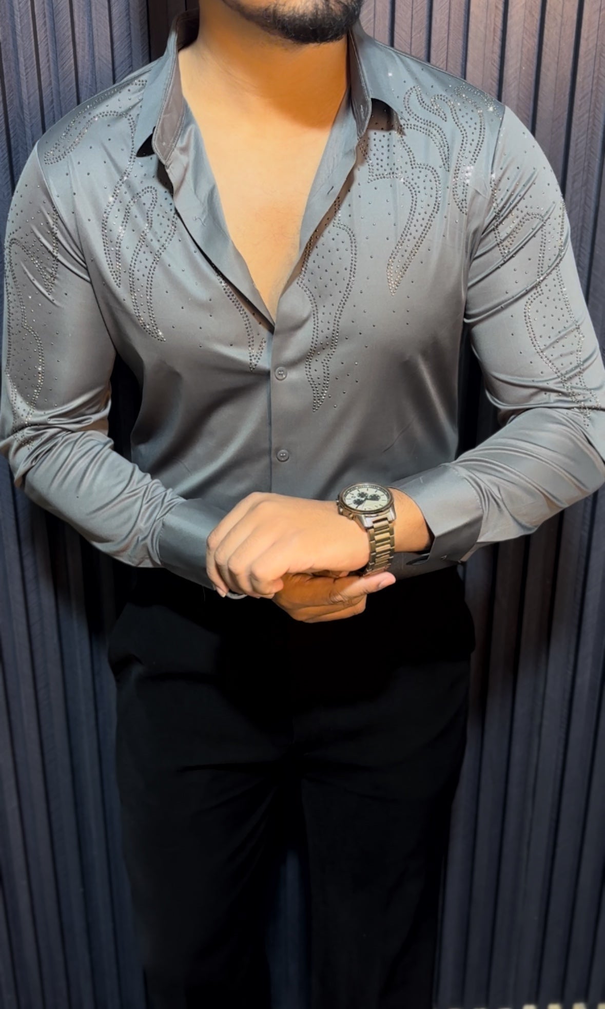 Radiant Wrinkle Free Lycra Shirt - Charcoal - Under Attack
