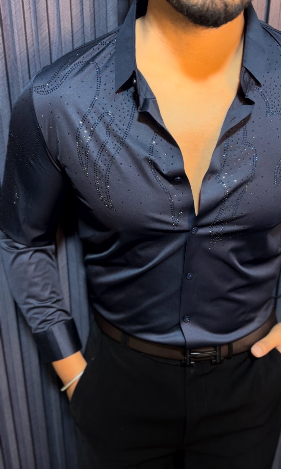 Radiant Wrinkle Free Lycra Shirt - Navy - Under Attack