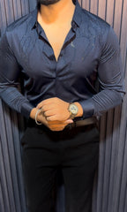 Radiant Wrinkle Free Lycra Shirt - Navy - Under Attack