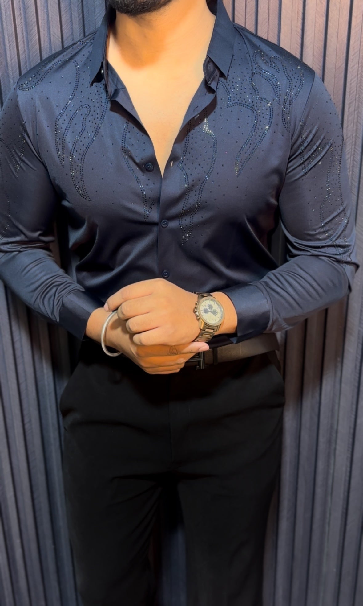 Radiant Wrinkle Free Lycra Shirt - Navy - Under Attack