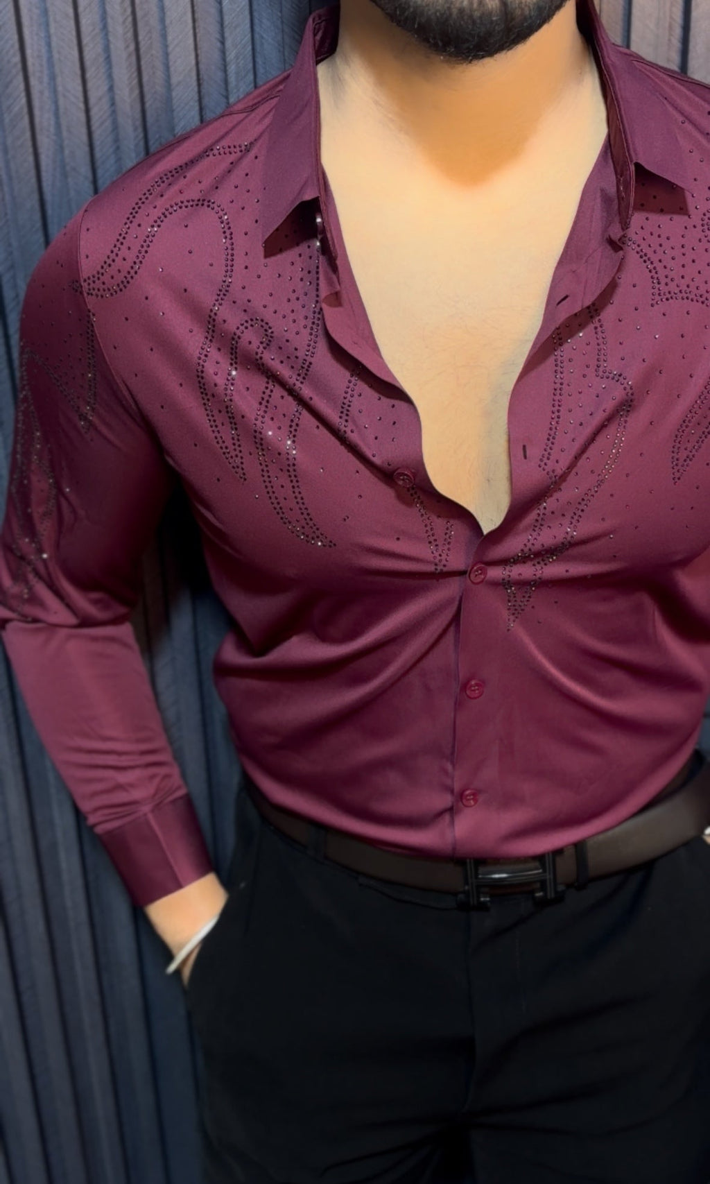 Radiant Wrinkle Free Lycra Shirt - Wine - Under Attack