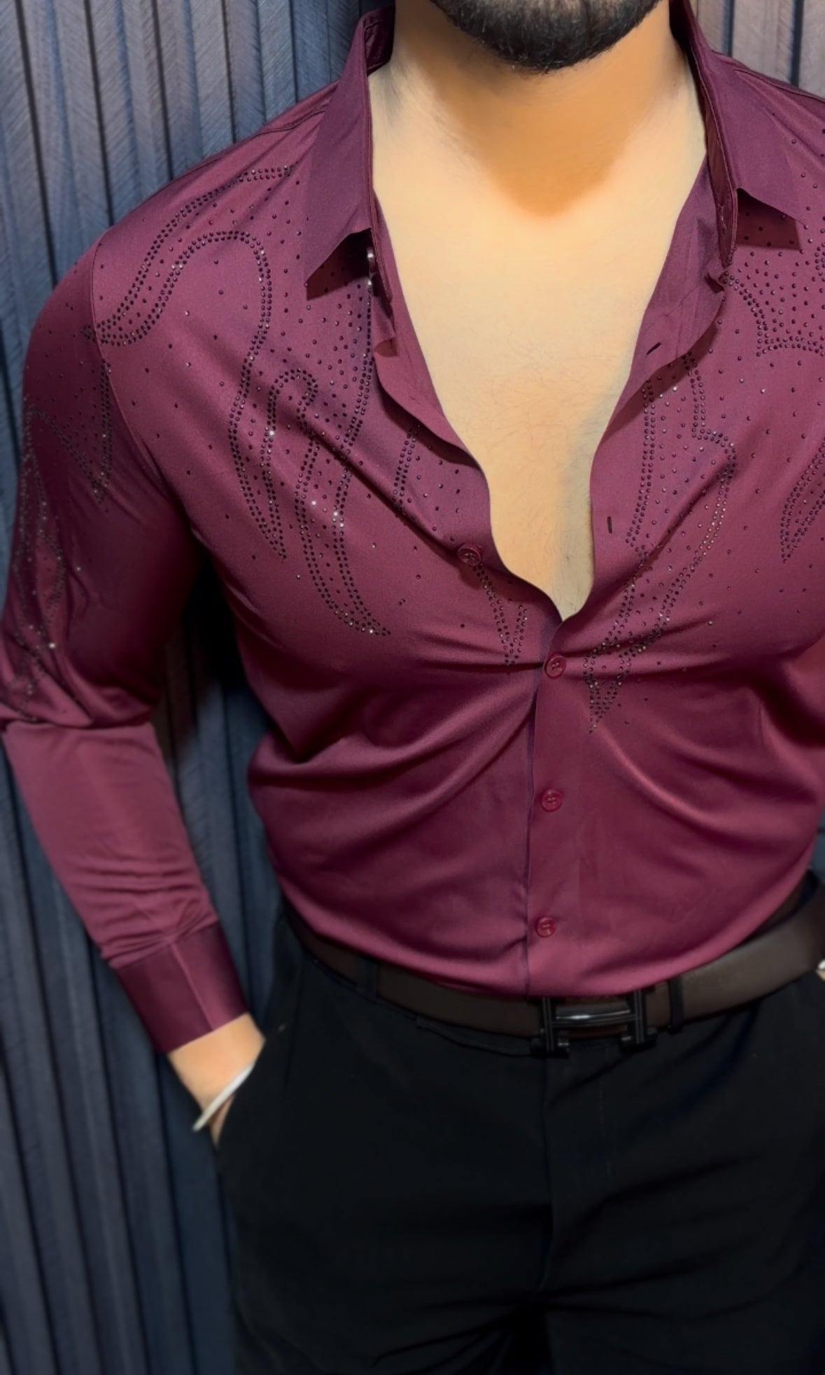 Radiant Wrinkle Free Lycra Shirt - Wine - Under Attack