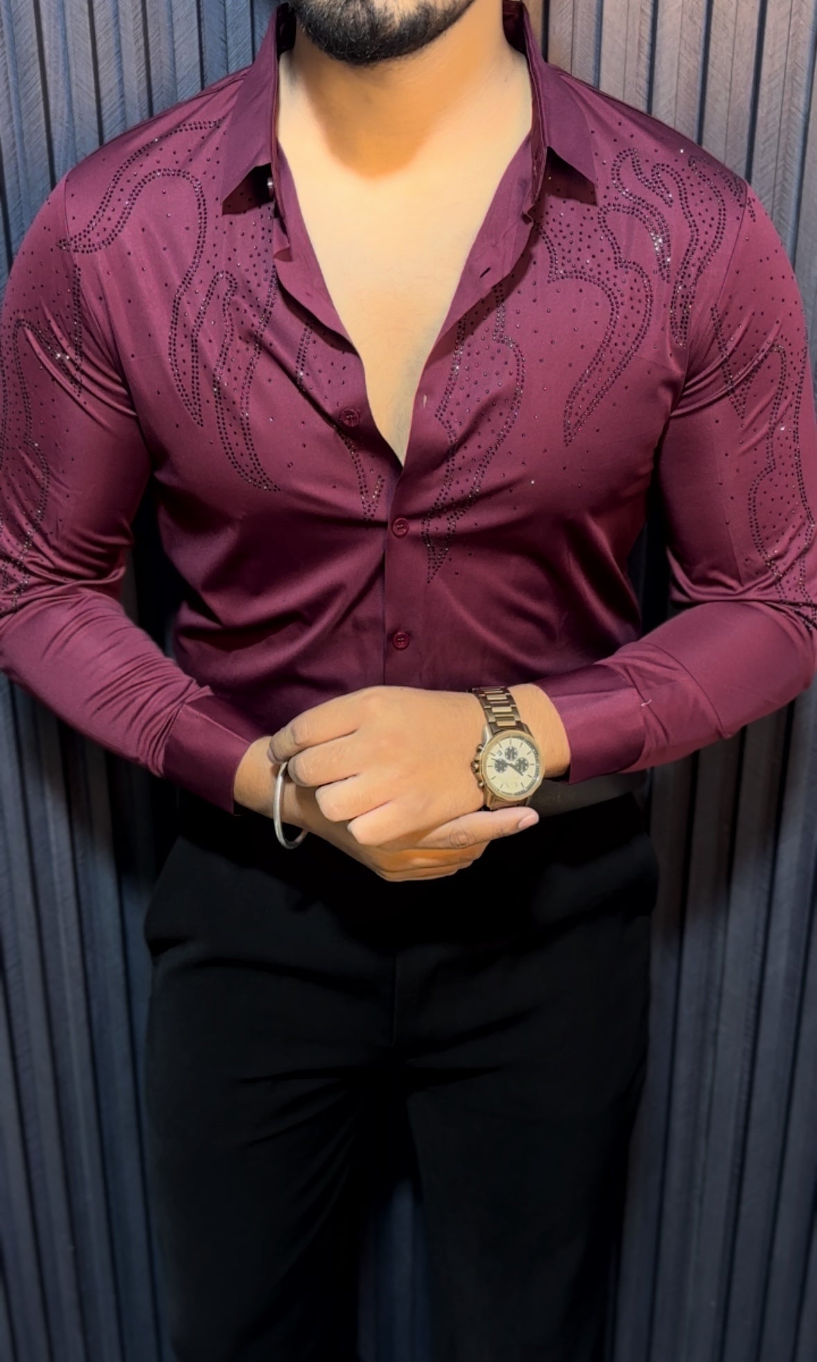 Radiant Wrinkle Free Lycra Shirt - Wine - Under Attack