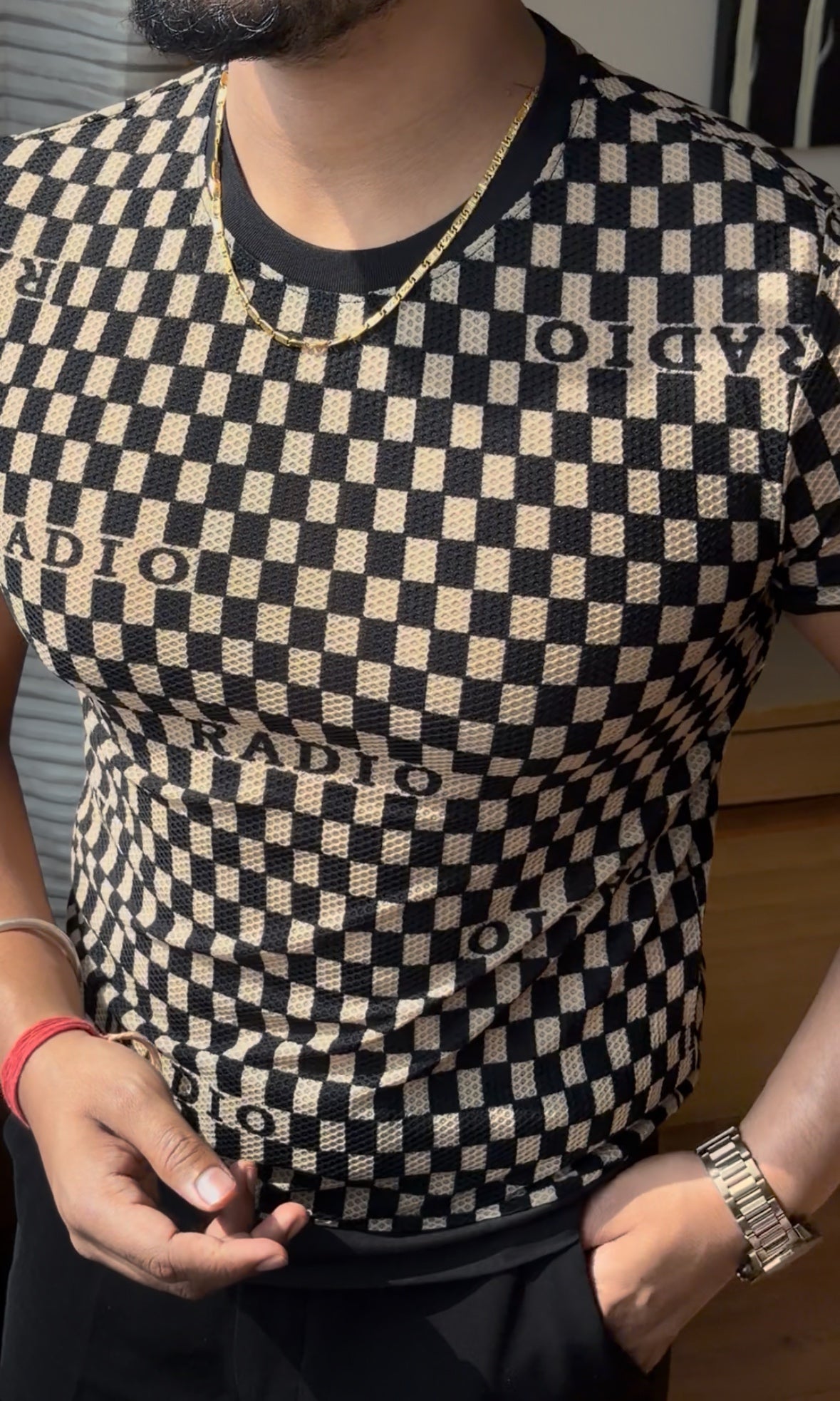 radio crochet tshirt - coral - Under Attack