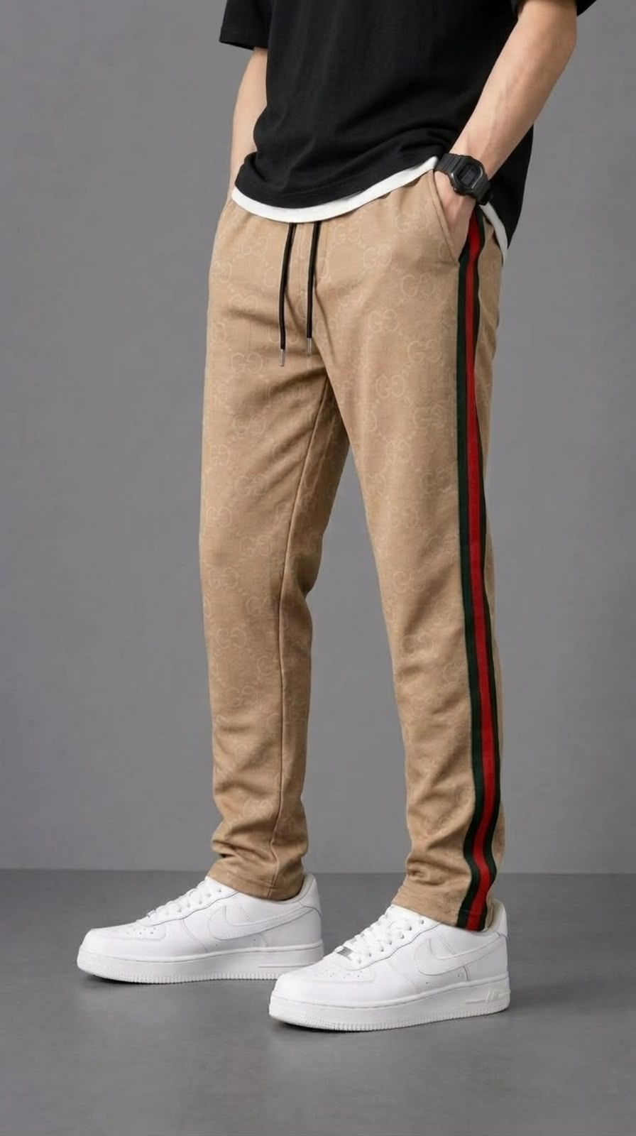 Regent Monogram Trouser - Beige - Under Attack