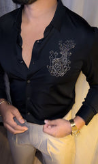 Reindeer Luxe Stitchless Jacquard Shirt - BLACK - Under Attack