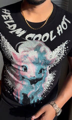 Reindeer Luxury Diamond Rhinestones Tshirt - Black - Under Attack