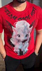 Reindeer Luxury Diamond Rhinestones Tshirt - Red - Under Attack