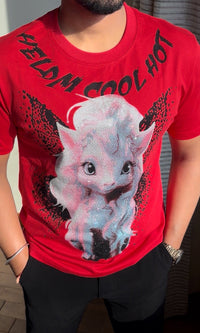 Reindeer Luxury Diamond Rhinestones Tshirt - Red