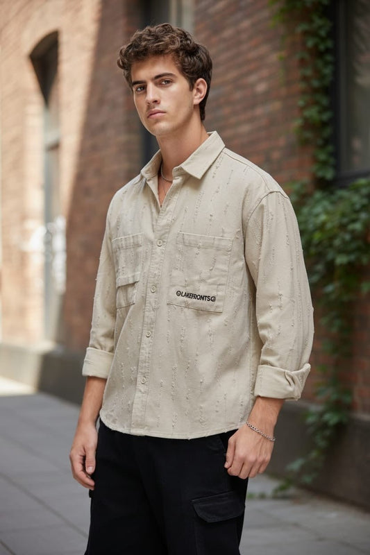 Ribbed Glacier Shacket - Ivory - Under Attack