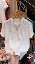 Ruby Galaxy Luxury Diamond Rhinestones Tshirt - white - Under Attack