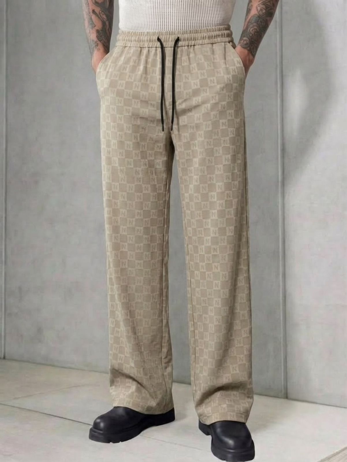 Sandstone Signature Wide Leg Trouser - Beige - Under Attack