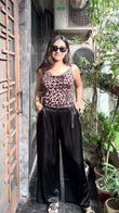 Satin High Waist Straight Fit Pants Black - Under Attack