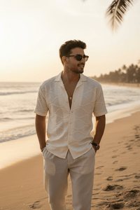 Saudi Embroidered Infinity Shirt - WHITE