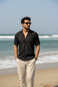 Saudi Embroidered ZigZag Shirt – BLACK - Under Attack