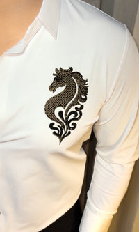 Seahorse Luxe Stitchless Jacquard Shirt - WHITE