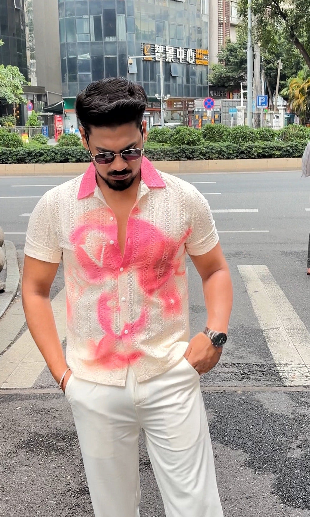 Shanghai Edition Premium Linen Shirt - Pink - Under Attack