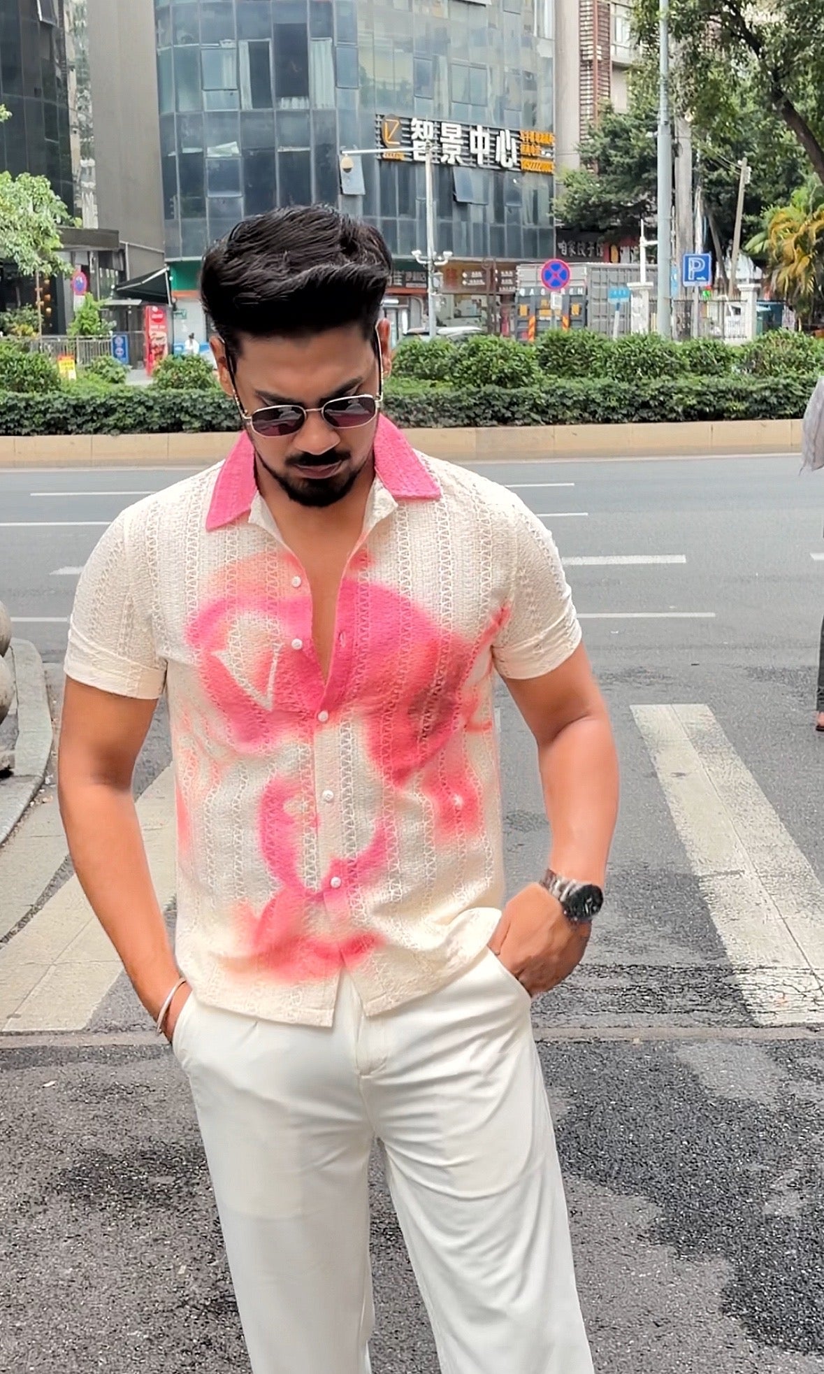 Shanghai Edition Premium Linen Shirt - Pink - Under Attack