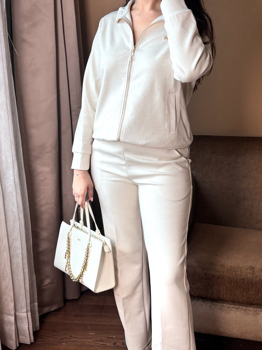 She Said Studded Tracksuit In Beige - Under Attack