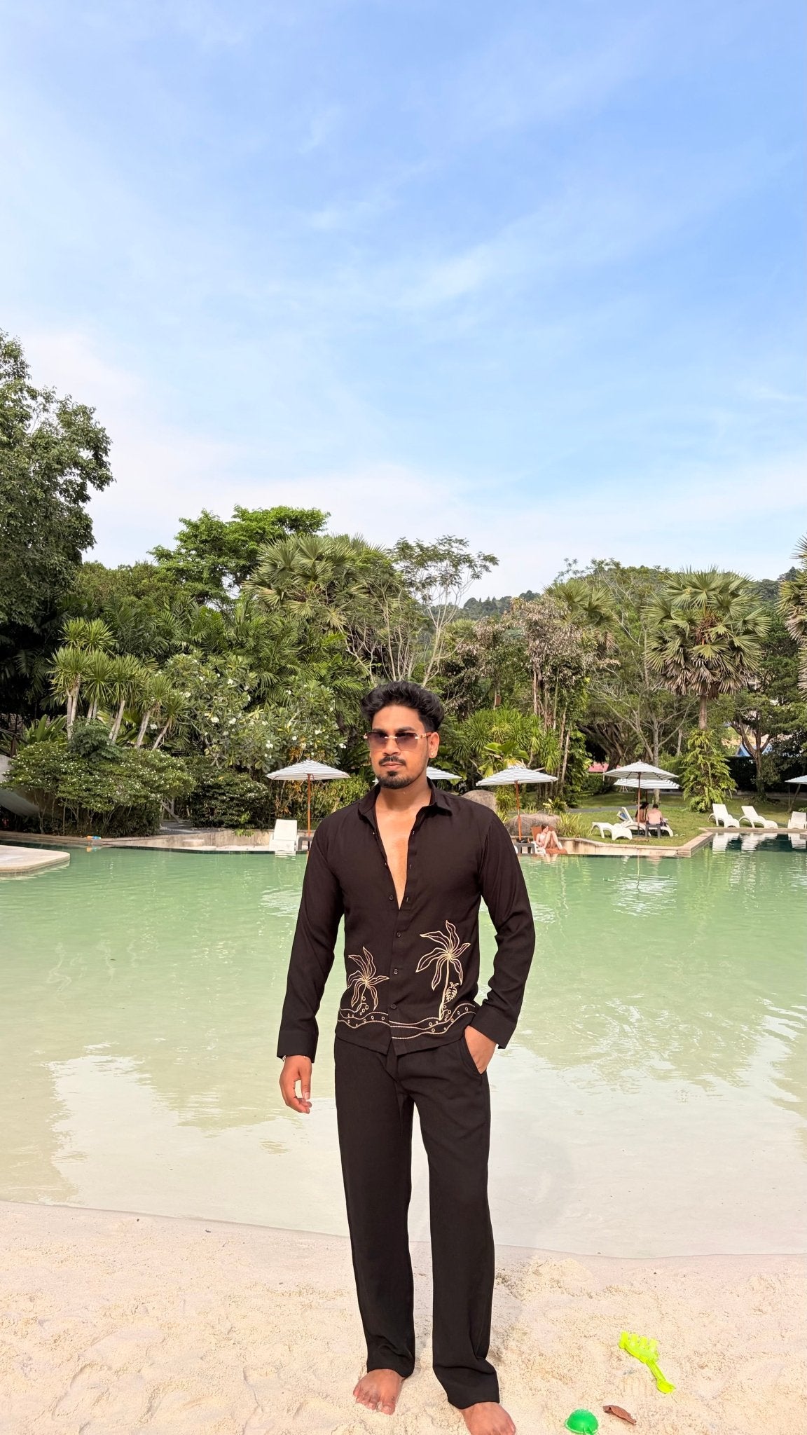 Similan Linen Textured Coord set - BLACK - Under Attack
