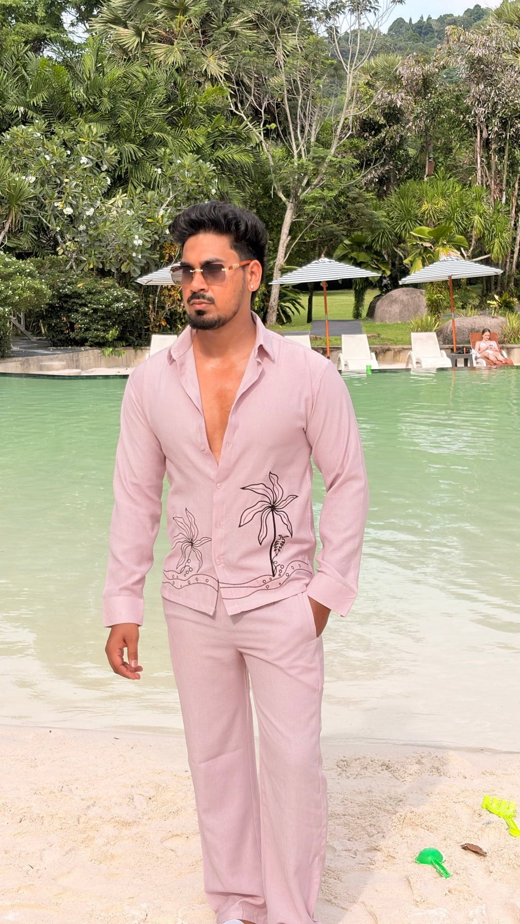 Similan Linen Textured Coord set - PINK - Under Attack