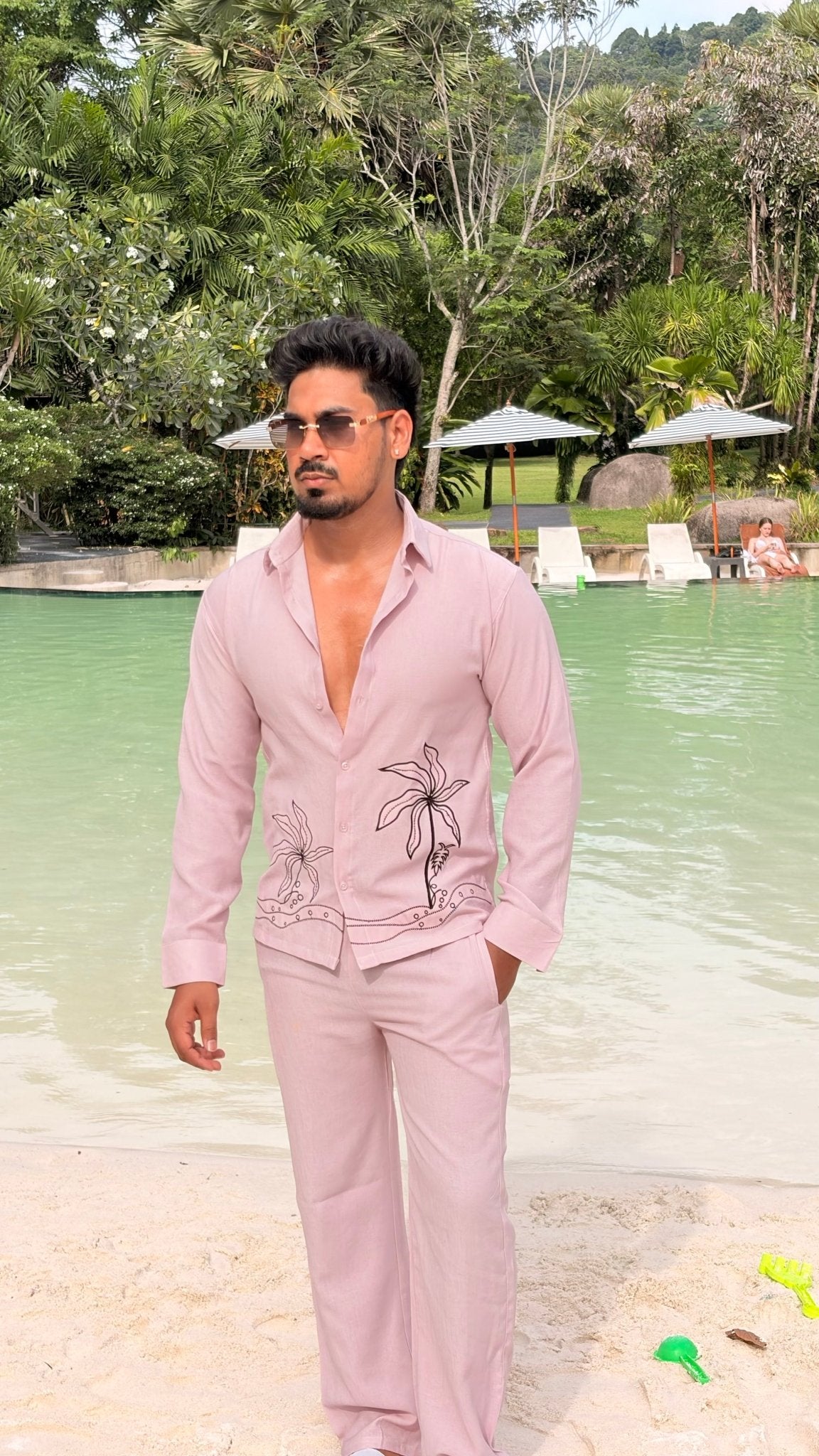 Similan Linen Textured Coord set - PINK - Under Attack