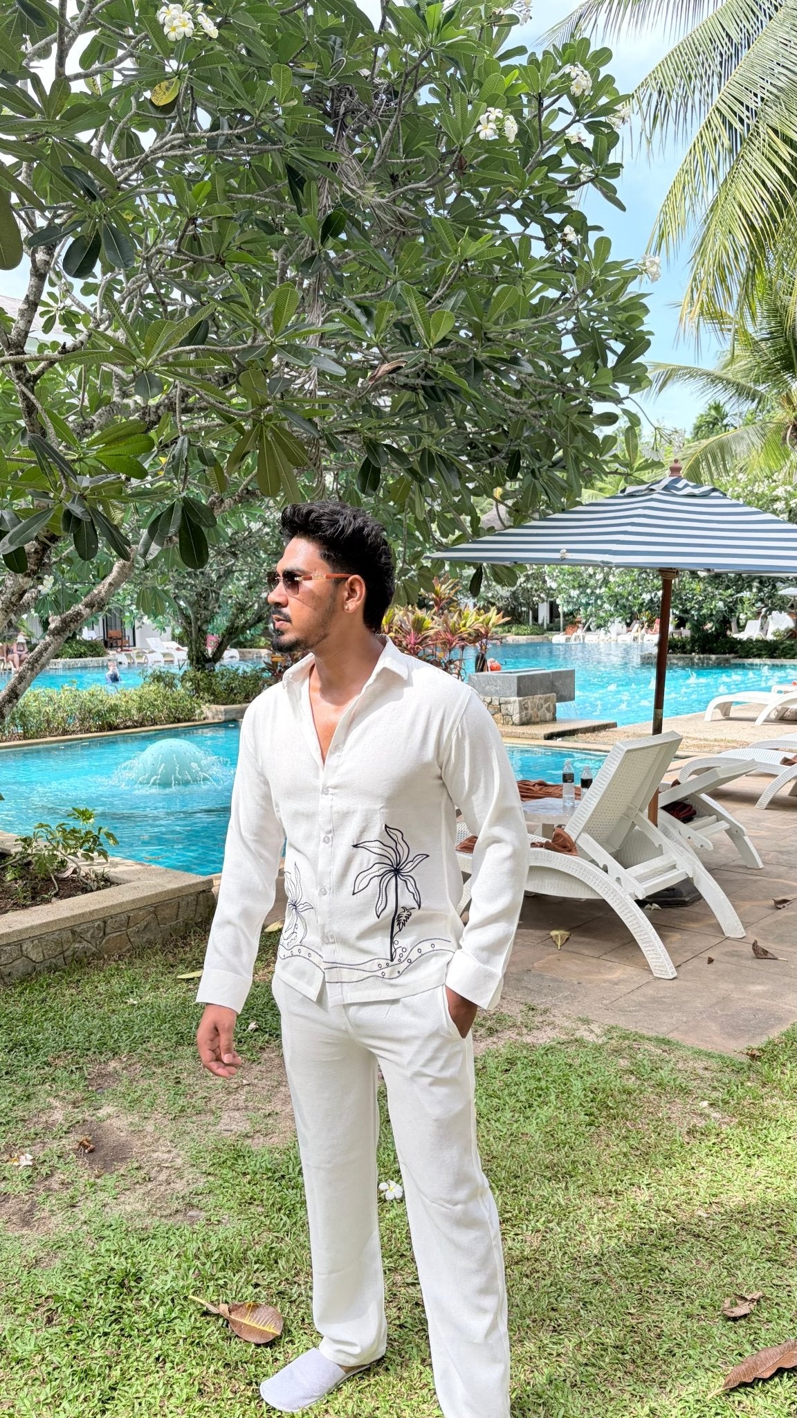 Similan Linen Textured Coord set - WHITE - Under Attack