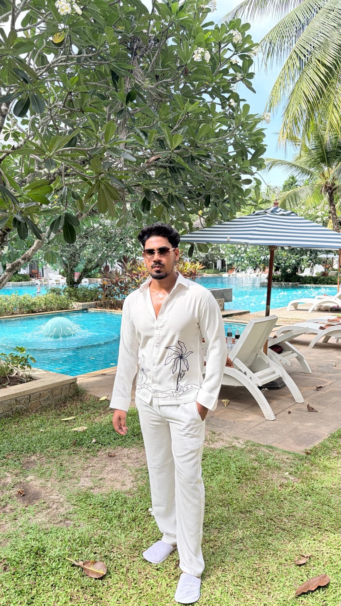 Similan Linen Textured Coord set - WHITE - Under Attack