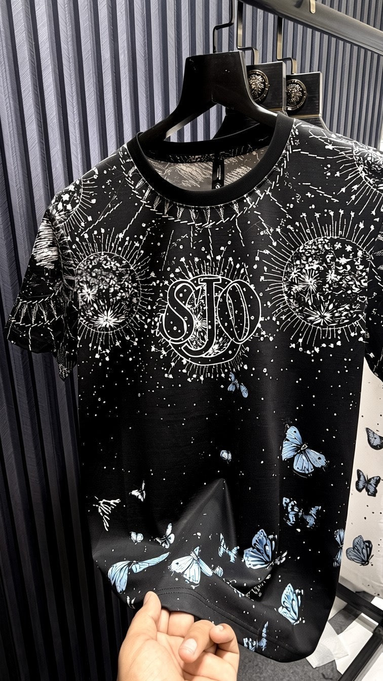 Sjo luxury diamond rhinestone tshirt - black - Under Attack