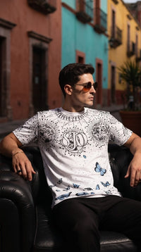 Sjo luxury diamond rhinestone tshirt - white