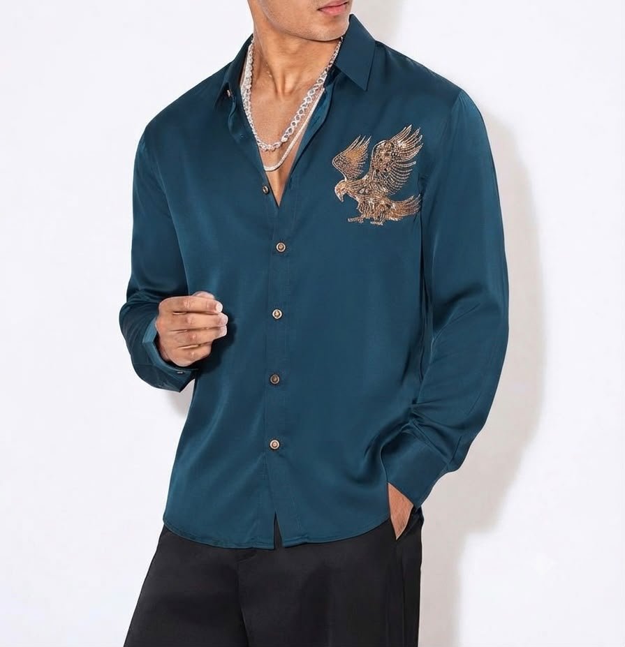 Soaring Eagle Beaded Statement Shirt - Under Attack