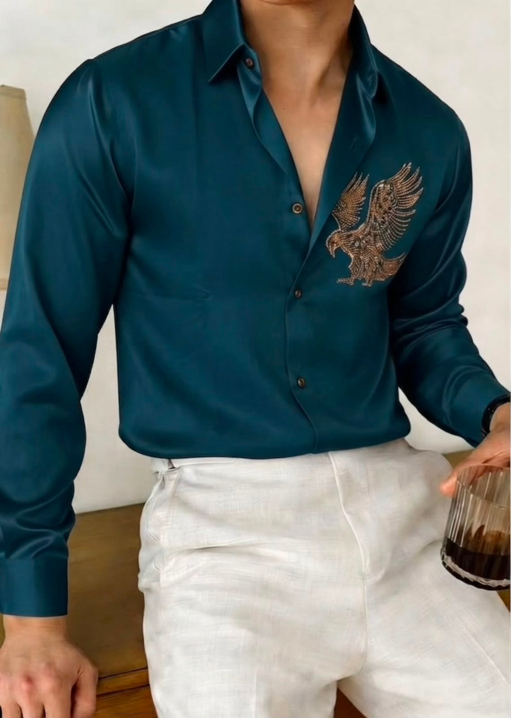 Soaring Eagle Beaded Statement Shirt - Under Attack