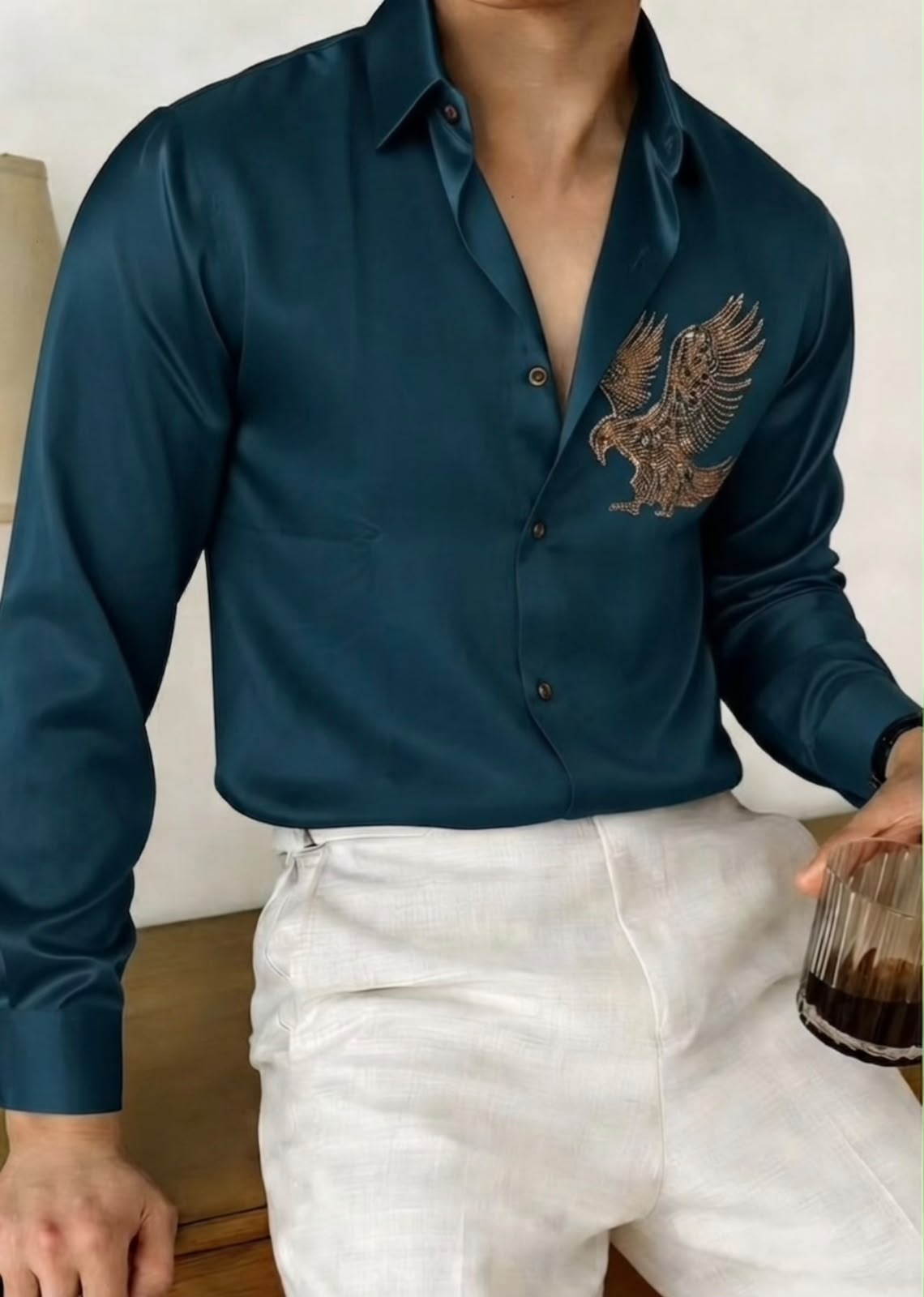 Soaring Eagle Beaded Statement Shirt - Under Attack